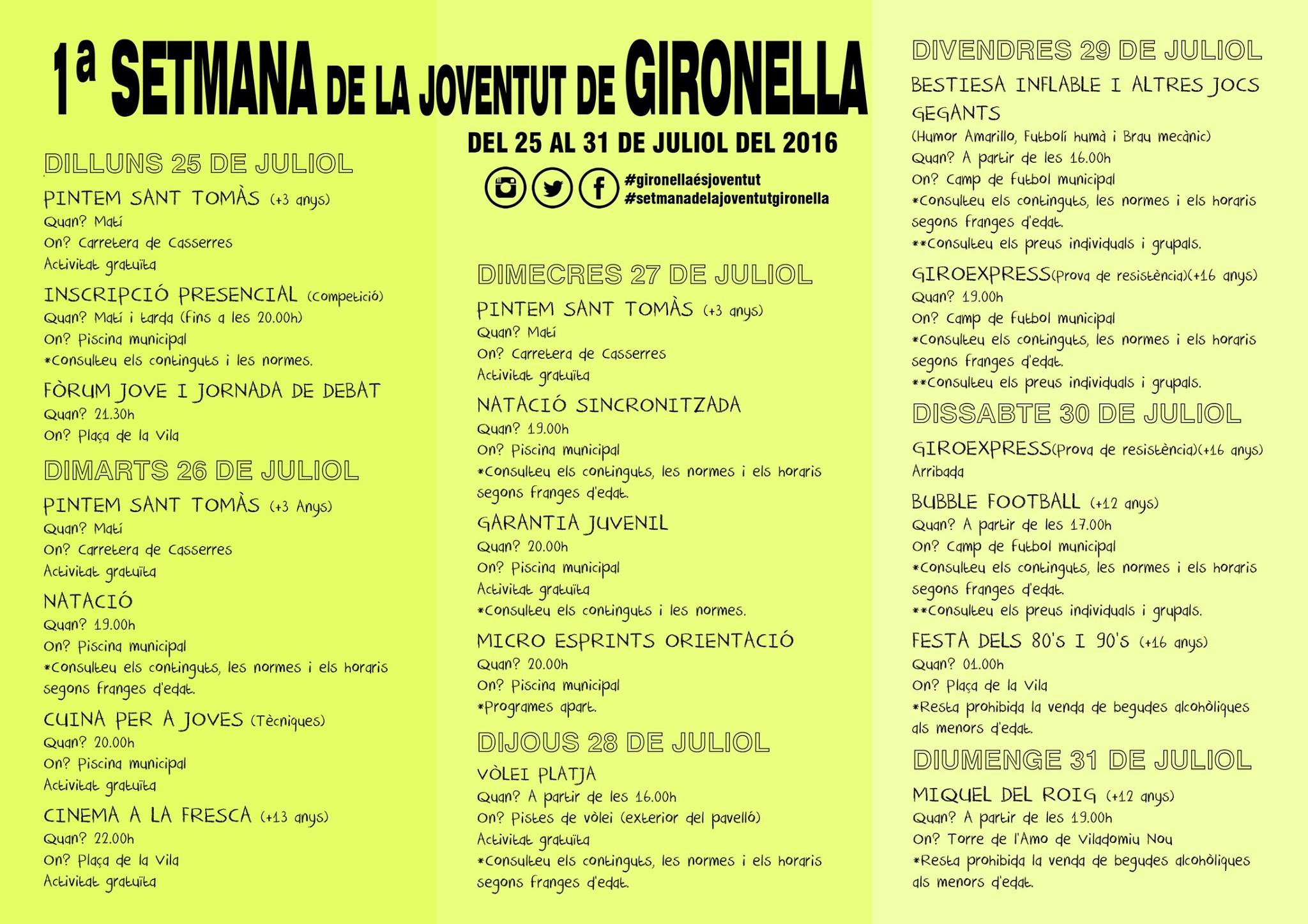 Primera setmana de la joventut a Gironella